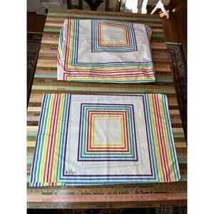 Vera Collection Burlington Twin Fitted Sheet & Pillowcase Colorful Rainbow 2 Pc